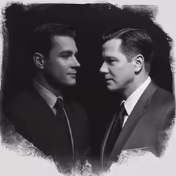 two men in suits standing next to each other