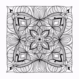 an artistic line art work created with black and white color