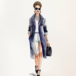 a watercolor fashion illustration of a woman