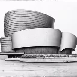 black and white photo of an architectural structure