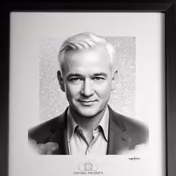 a photo frame with a portrait of a man