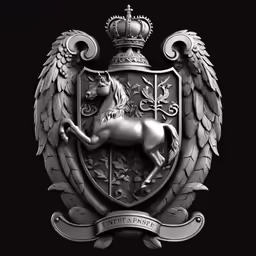 the emblem for a horse with a crown