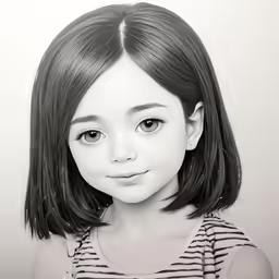 a black and white photo of a little girl