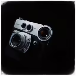 the back side of a camera with two lenses