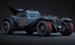 an artistic rendering of an automobile on wheels