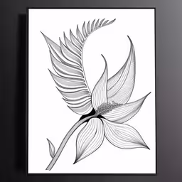 a black and white illustration of a bird