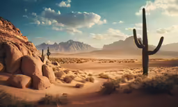 there is a large cactus in the desert