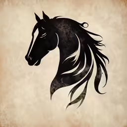 the black horse has the white tail and is drawn on top of it
