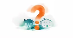 a painting of an orange question mark