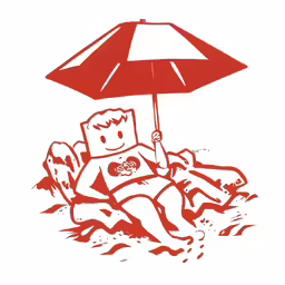 a person sitting on the ground under an umbrella