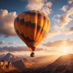 two hot air balloons flying across the air