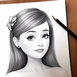 this pencil drawing is pretty and attractive, but the woman is not