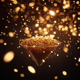 food in a martini glass with glitter