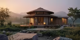 a house that is sitting on top of rocks