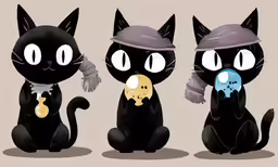 a couple of black cats sitting on top of each other