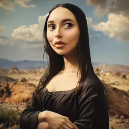 a model looks at the camera while wearing black