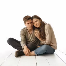 a man and woman are posing for a photo