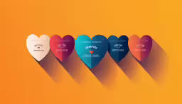 four hearts shaped like shapes with different colors