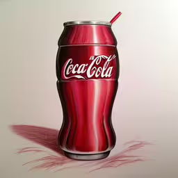 an image of a painting of a can of coke