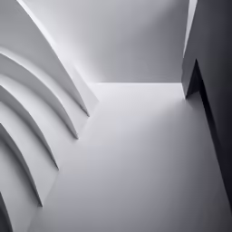 architecture photograph of an abstract composition in white and black