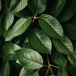 a close up of leaves in the sun