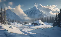 mountains in the distance with snow on them