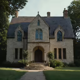 a building with lots of windows is shown