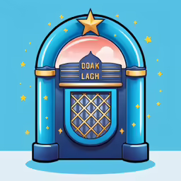 a cartoon style juke machine with a star on it