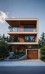 an exterior view of a modern residence