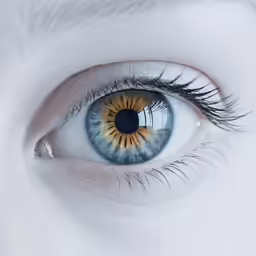 the eye has the light blue colored iris