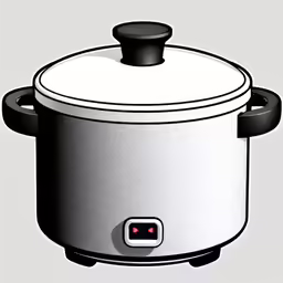 a slow cooker on a white background