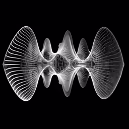 a black and white image of some very strange shapes