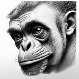 a black and white photo of a monkey