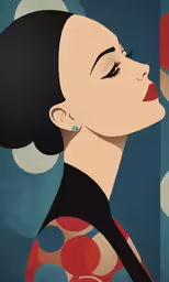 illustration of a woman wearing large earrings and a dress