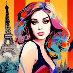 a woman posing in front of the eiffel tower