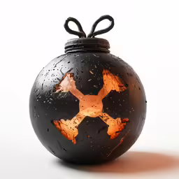 an orange glowing object in the center of a white background
