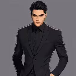 a drawing of a male wearing a tuxedo