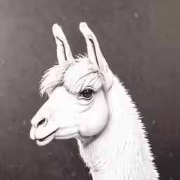 an alpaca with the hair in the shape of a face