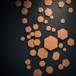 3d - printed wood tiles and hexagonals from the side