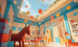 the animal is sitting in the room all out of it