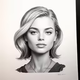 a portrait of a beautiful woman with blonde hair