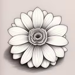 a black and white picture of a flower with leaves,a large white flower on a white surface