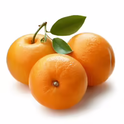 three clementine oranges are sitting on a white background
