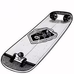 a skateboard that has been drawn with pencil
