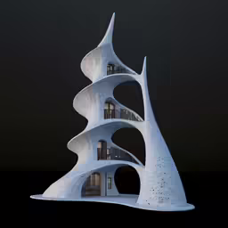 a white structure that has a very unusual design