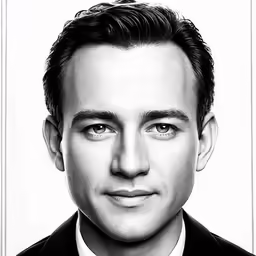 black and white photograph of a well - dressed man