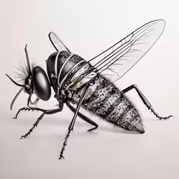 a close up view of a fly insect with two antennae