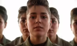 some boys are shown in line to be photographed