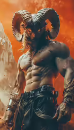 a ram with huge horns in a pose for a portrait
