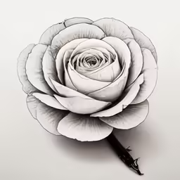 a black and white photo of a rose